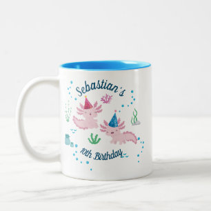 Cute Happy Axolotl Birthday Boy Mug
