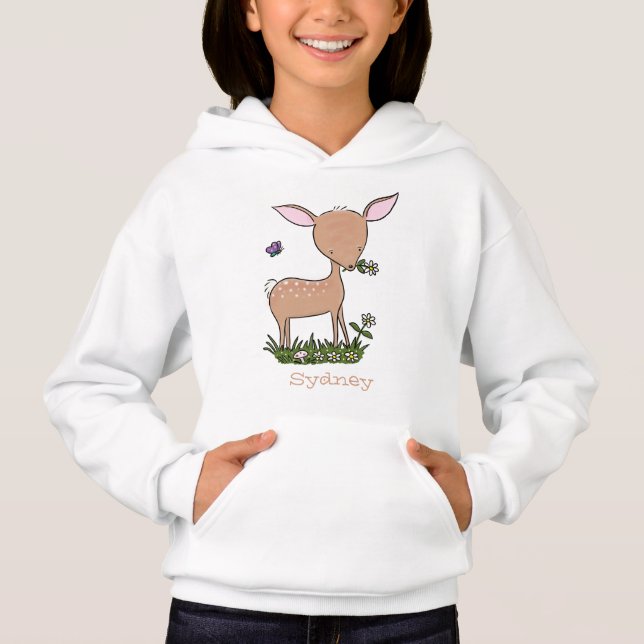 Cute happy baby deer cartoon illustration (Front)
