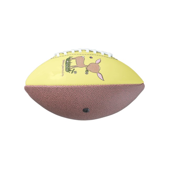 Cute happy baby deer cartoon illustration football (Rotated 270)