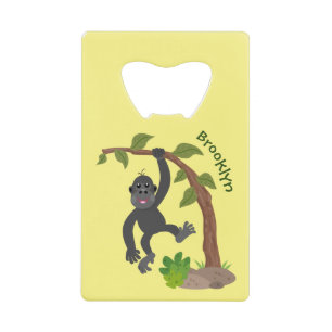 Cute happy baby gorilla cartoon illustration