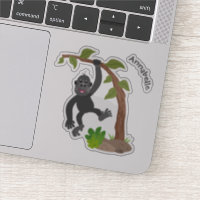 Cute happy baby gorilla cartoon illustration