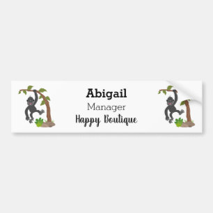 Cute happy baby gorilla cartoon illustration  bumper sticker