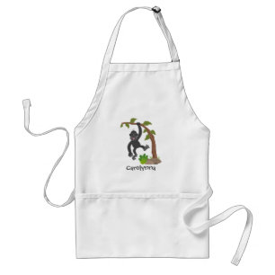 Cute happy baby gorilla cartoon illustration standard apron