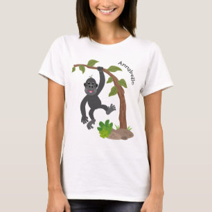 Cute happy baby gorilla cartoon illustration T-Shirt