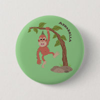 Cute happy baby orangutan cartoon illustration
