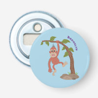 Cute happy baby orangutan cartoon illustration