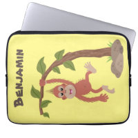 Cute happy baby orangutan cartoon illustration