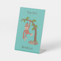 Cute happy baby orangutan cartoon illustration