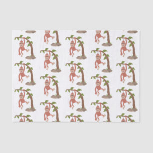 Cute happy baby orangutan cartoon illustration tissue paper