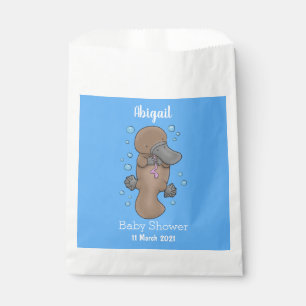Cute happy baby platypus cartoon illustration favour bags