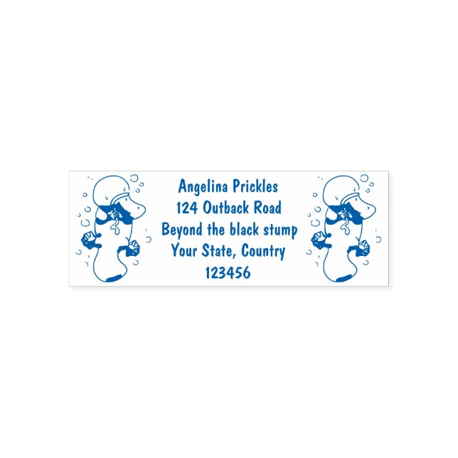 Cute happy baby platypus cartoon illustration self-inking stamp (Design)