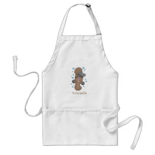 Cute happy baby platypus cartoon illustration standard apron