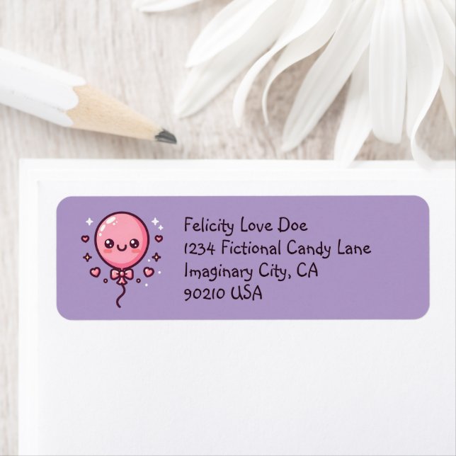 Cute Happy Balloon Return Labels (Insitu)