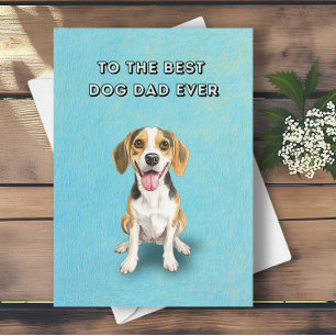 Cute Happy Beagle Best Dog Dad Ever Father's Day Card