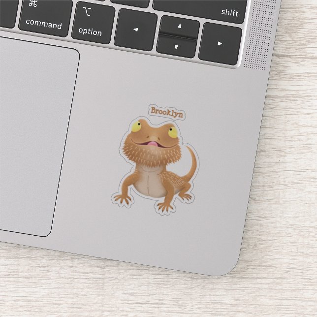 Cute happy bearded dragon lizard cartoon (Detail)