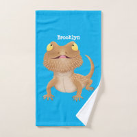 Cute happy bearded dragon lizard cartoon