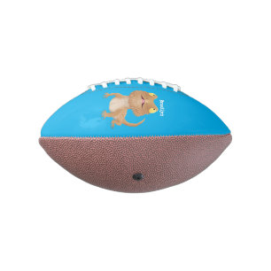 Cute happy bearded dragon lizard cartoon football