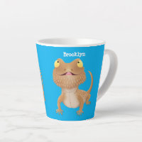 Cute happy bearded dragon lizard cartoon
