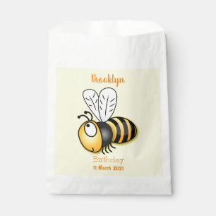 Cute happy bee cartoon illustration favour bags