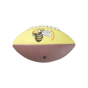 Cute happy bee cartoon illustration football