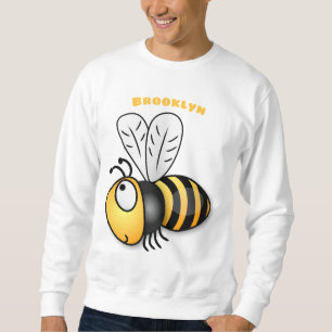 Cute happy bee cartoon illustration sweatshirt