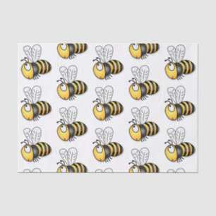 Cute happy bee cartoon illustration tissue paper