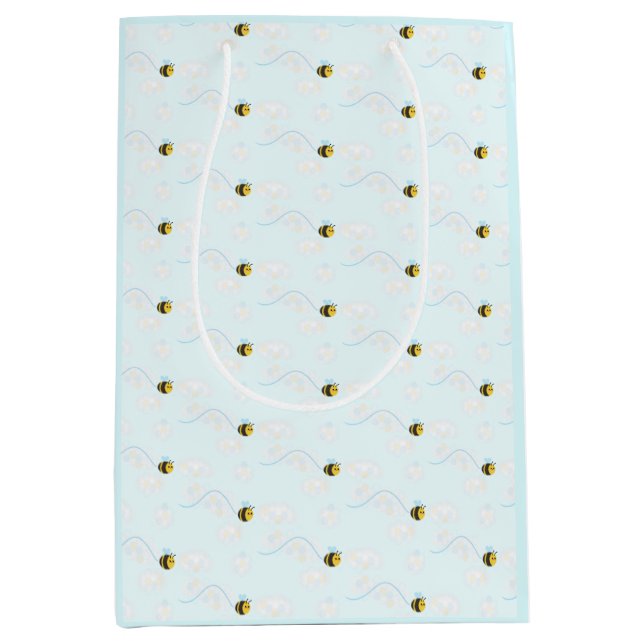 Cute happy bee gift bag (Front)