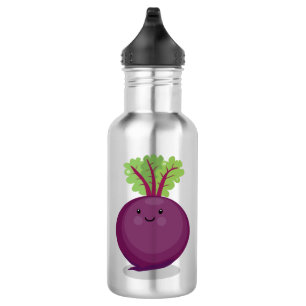 Cute happy beet root kitchen cartoon illustration 532 ml water bottle
