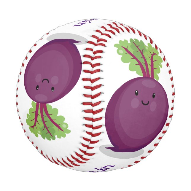 Cute happy beet root kitchen cartoon illustration baseball (Angled)