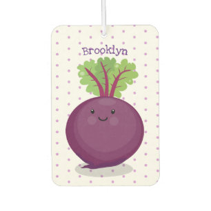 Cute happy beet root kitchen cartoon illustration car air freshener