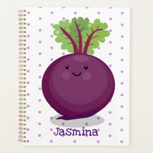 Cute happy beet root kitchen cartoon illustration planner
