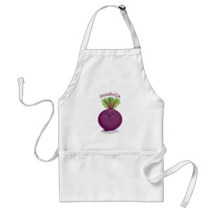 Cute happy beet root kitchen cartoon illustration standard apron