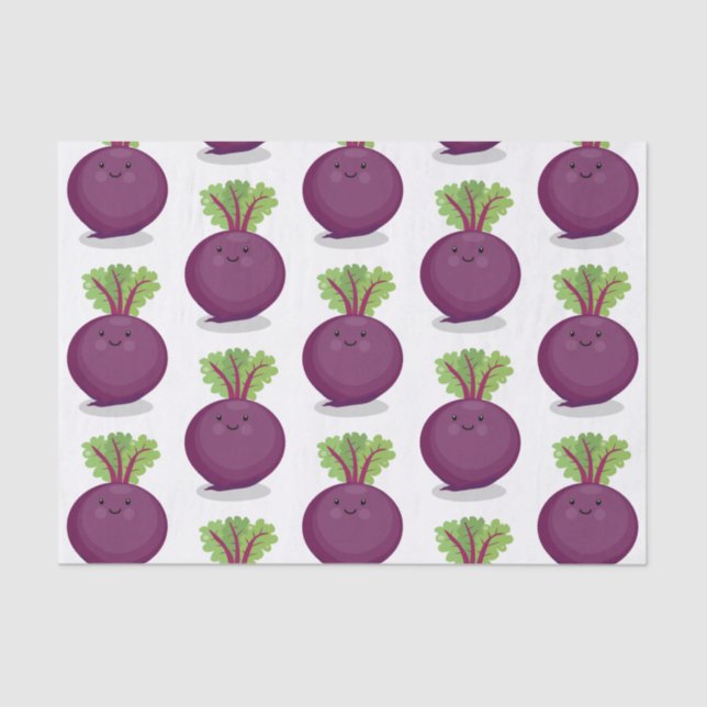Cute happy beet root kitchen cartoon illustration tissue paper (Front)