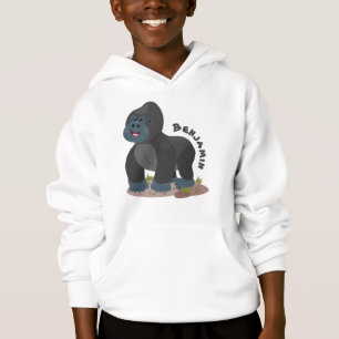 Cute happy big gorilla cartoon illustration