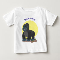 Cute happy big gorilla cartoon illustration