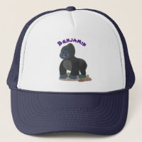 Cute happy big gorilla cartoon illustration