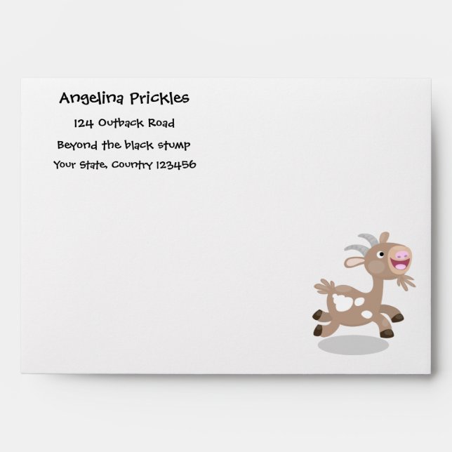 Cute happy billy goat cartoon envelope (Front)