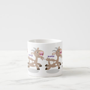 Cute happy billy goat cartoon espresso cup
