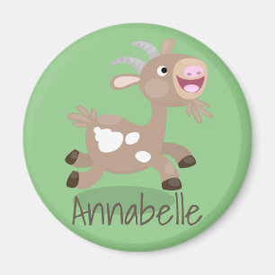 Cute happy billy goat cartoon illustration magnet
