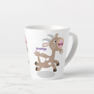 Cute happy billy goat cartoon latte mug