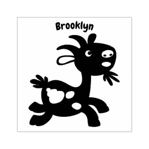Cute happy billy goat cartoon rubber stamp