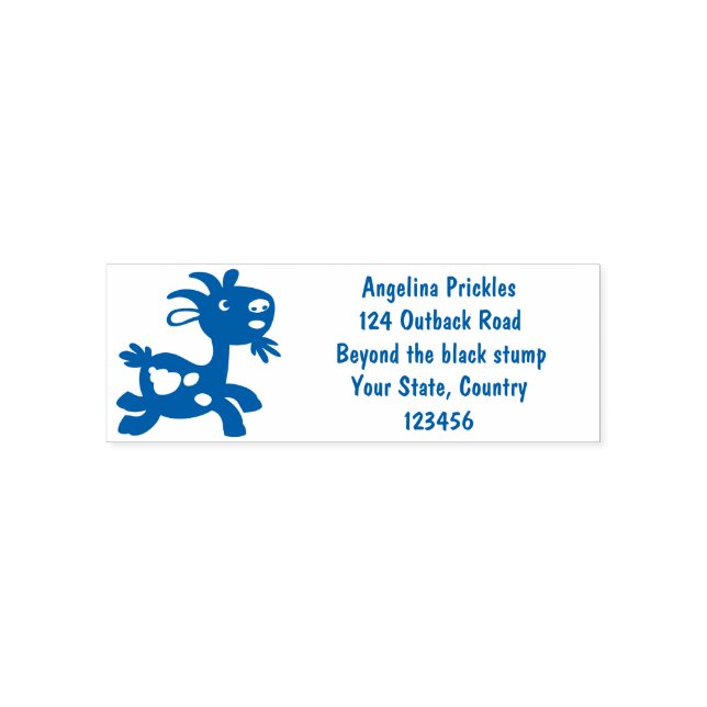Cute happy billy goat cartoon  self-inking stamp (Design)