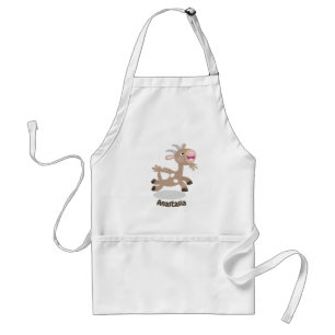 Cute happy billy goat cartoon standard apron