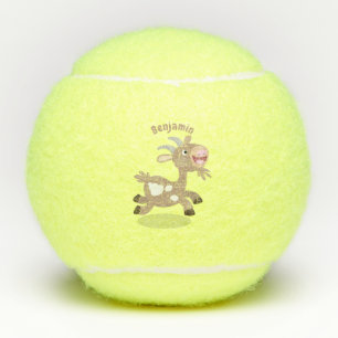 Cute happy billy goat cartoon tennis balls