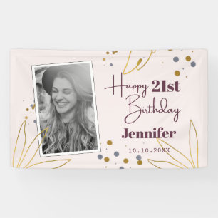 Cute Happy Birthday Any Year Personalised Banner