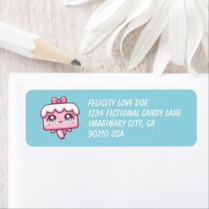 Cute Happy Birthday Cake Return Labels