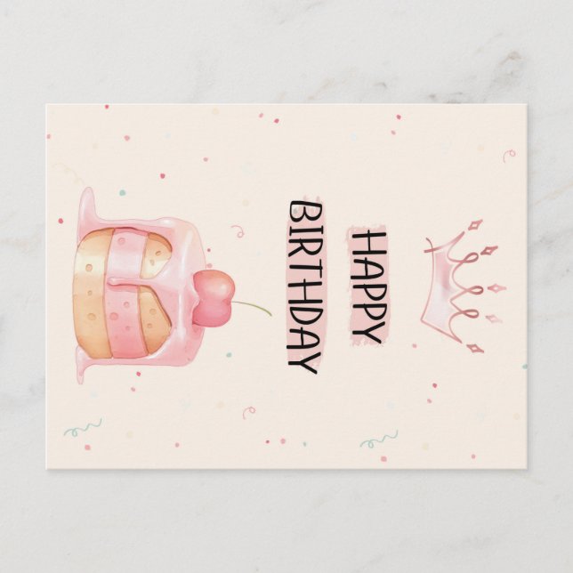 Cute Happy Birthday Card (Front)