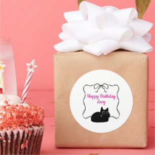 Cute Happy Birthday Classic Round Sticker