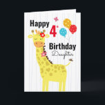 Cute Happy Birthday Giraffe Daughter Card<br><div class="desc">Cute happy birthday giraffe kids birthday card with custom age option! Just click to change the template to make it your own. All text is adjustable. Artwork by Valarie Wade.</div>