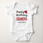 Cute Happy Birthday Grandpa Baby Bodysuit<br><div class="desc">Celebrate Grandpa's special day in style with our adorable "Happy Birthday Grandpa" baby bodysuits! These cute and comfy outfits are perfect for dressing your little one to join in the birthday festivities. Each bodysuit features charming designs and sweet messages that will melt Grandpa's heart on his big day. Whether you're...</div>